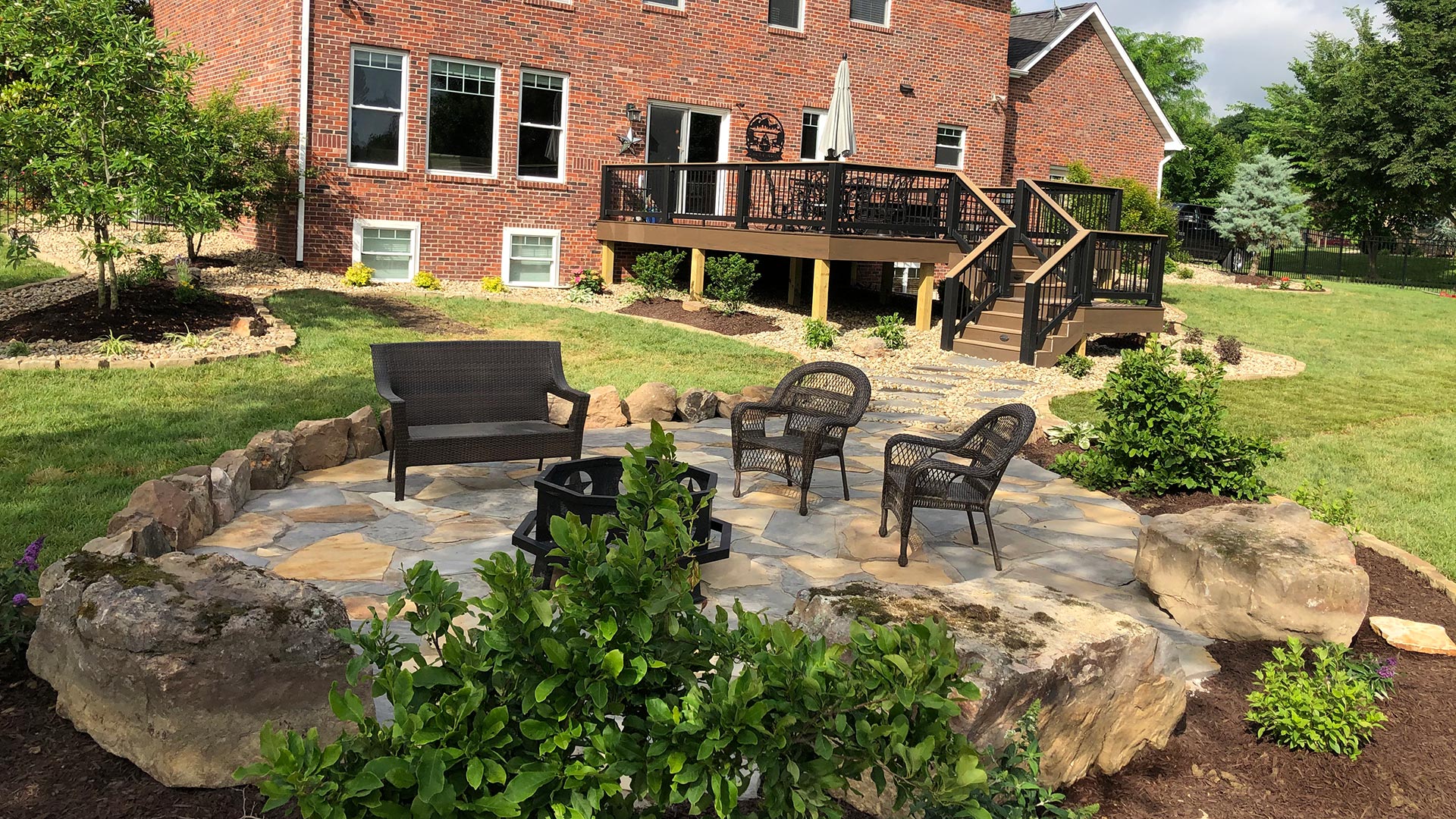 Backyard Patio with Landscaping in Edwardsville, IL