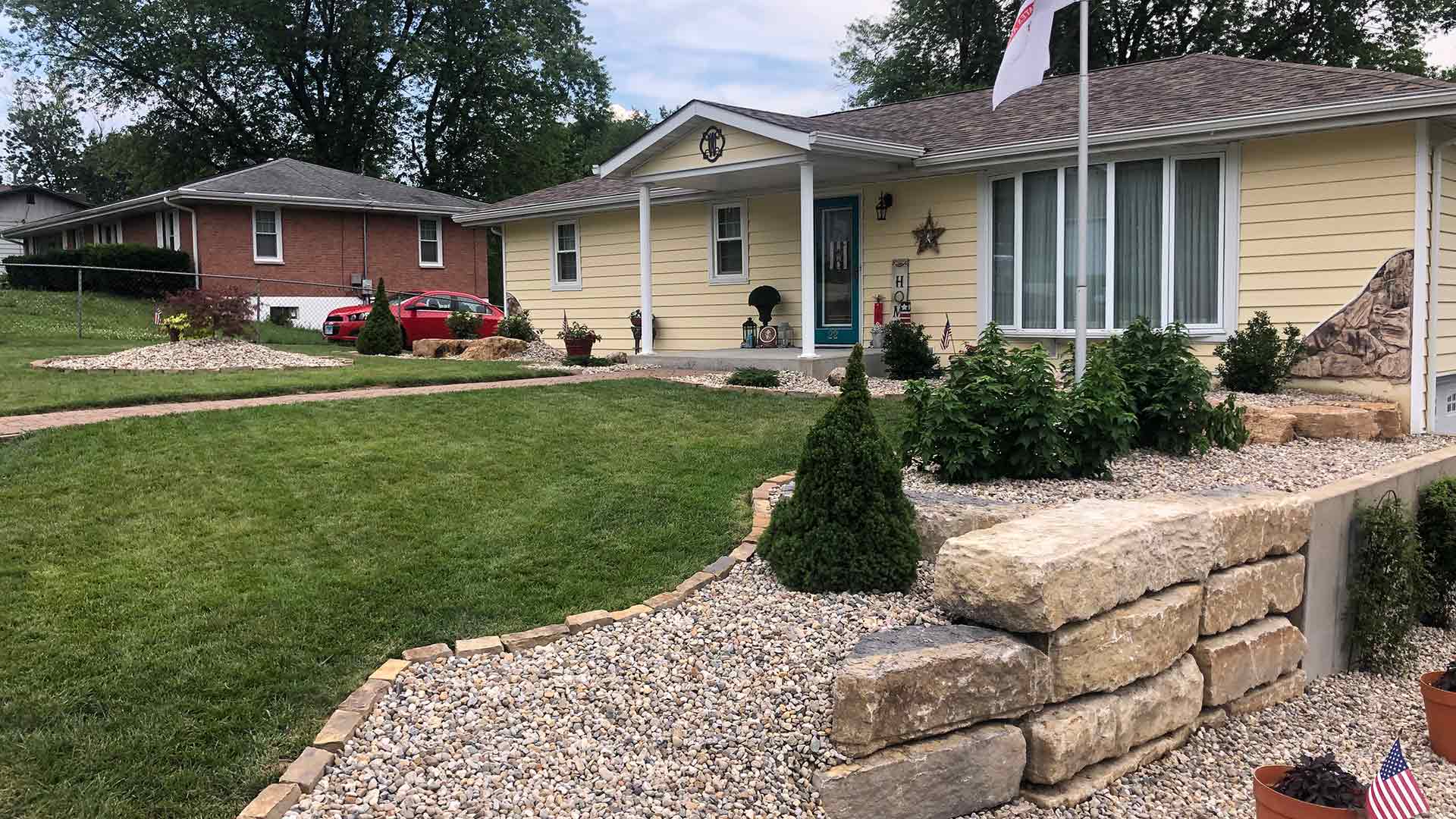A Bethalto, IL home with a front yard landscaping makeover.