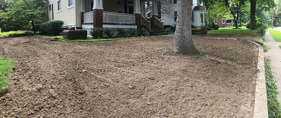 Maryville, IL property prepped for a new sod installation.