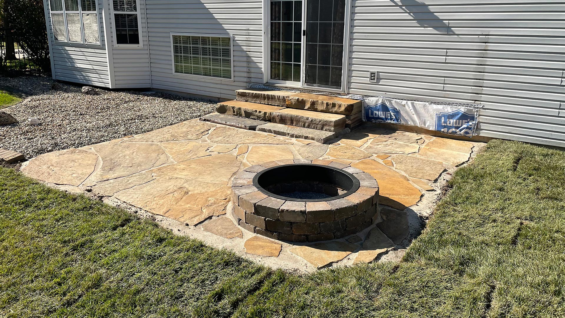 New Patio, Steps & Fire Pit Installation in Edwardsville, IL