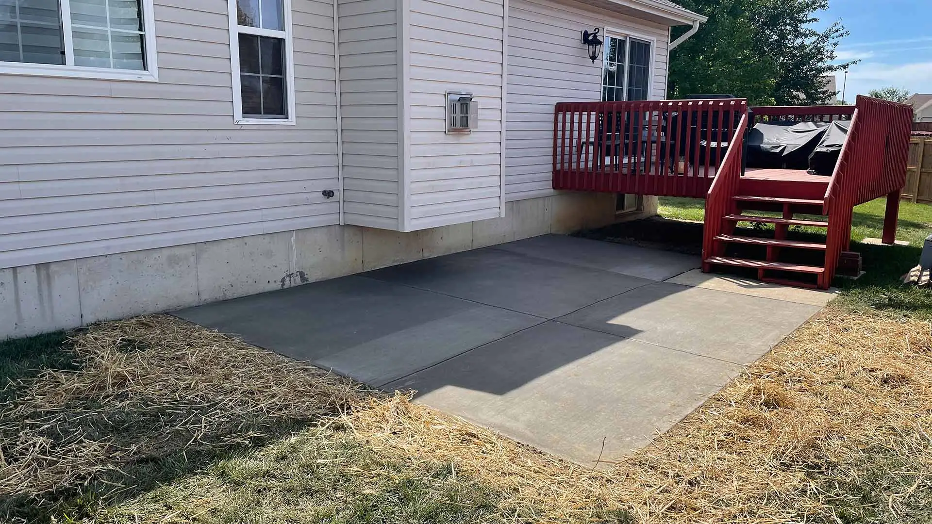Concrete patio installed for clients in Edwardsville, IL.