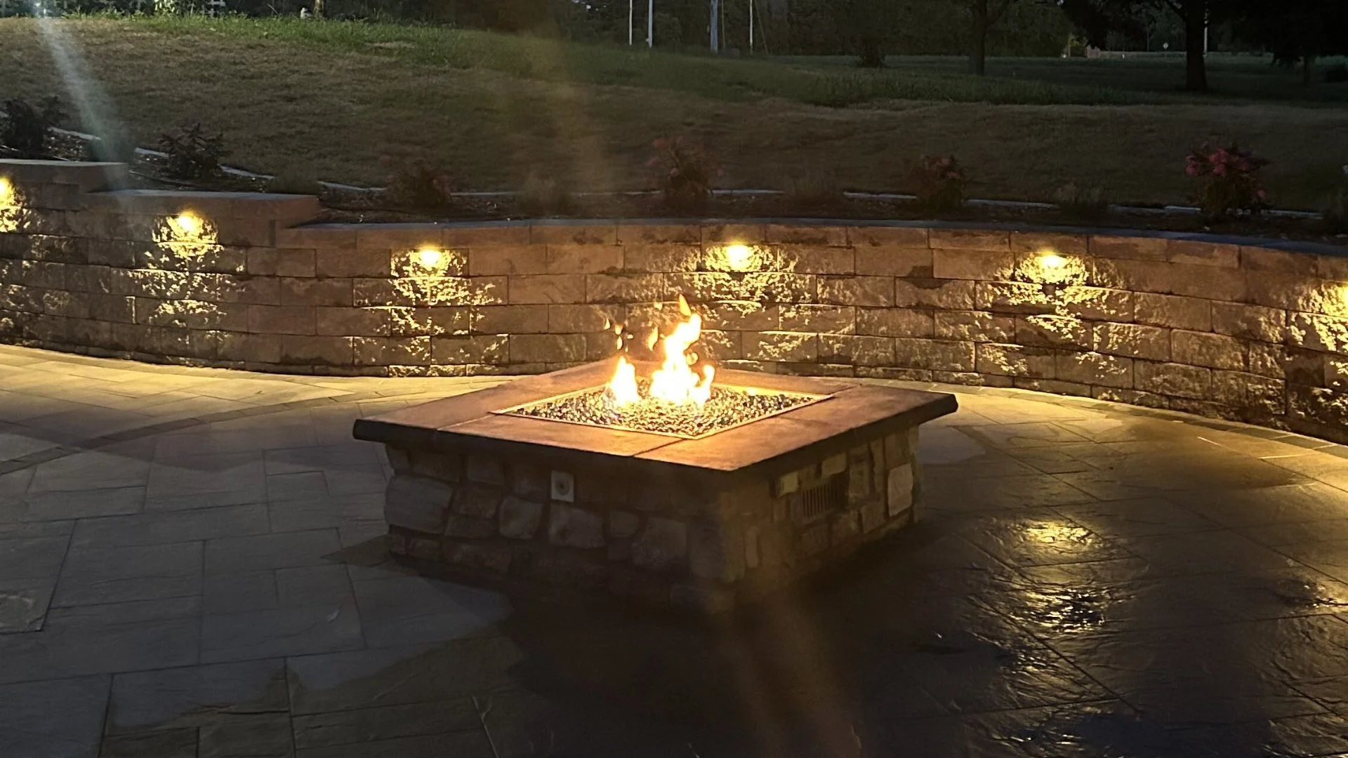 Retaining Wall, Patio & Fire Pit Project in O’Fallon, IL