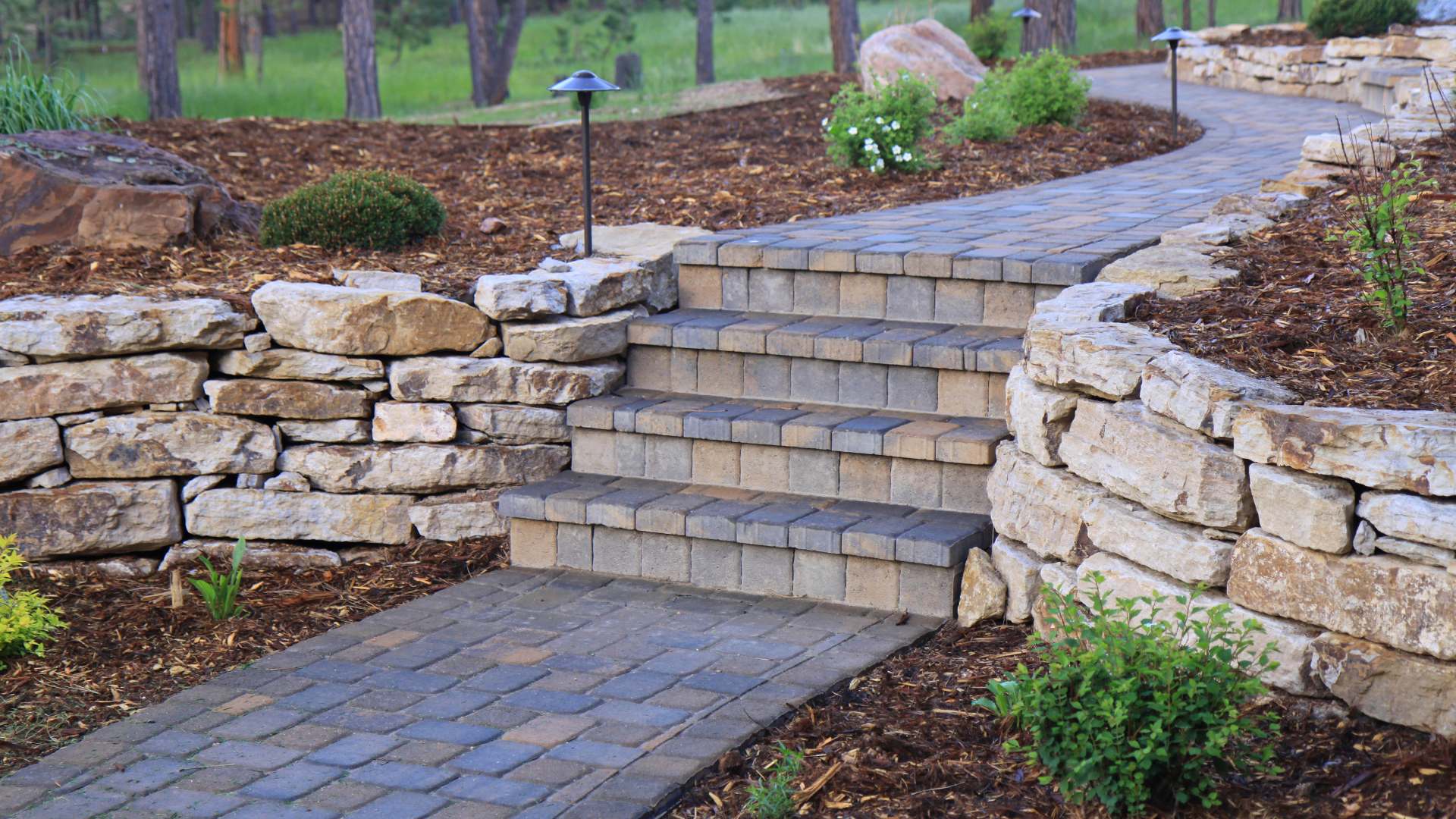 Walkway installed with outdoor steps in Edwardsville, IL.