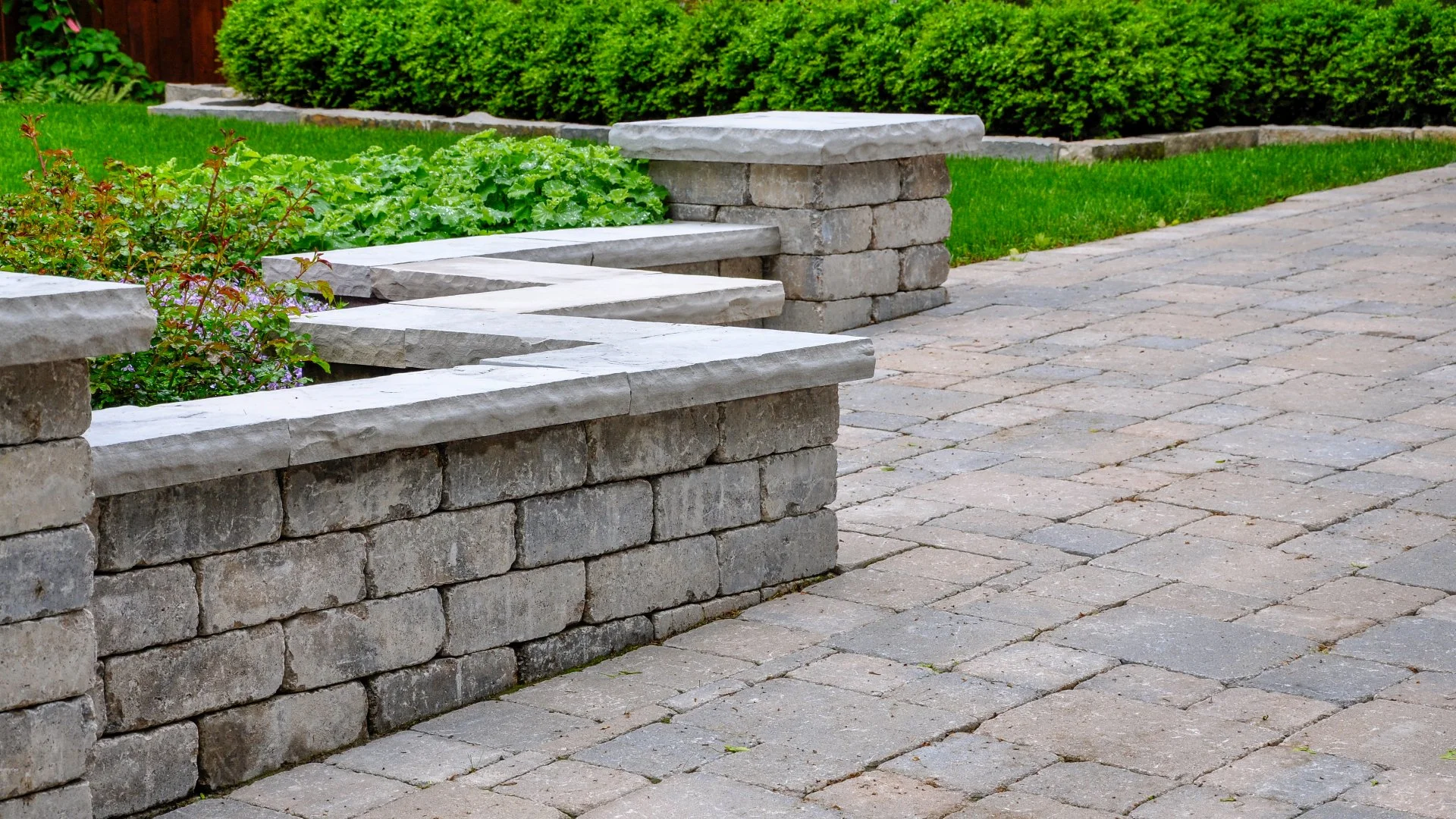 Seating Wall Installation Service in in Maryville, IL.