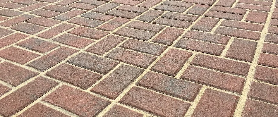 Brick basketweave paver pattern in Edwardsville, IL.