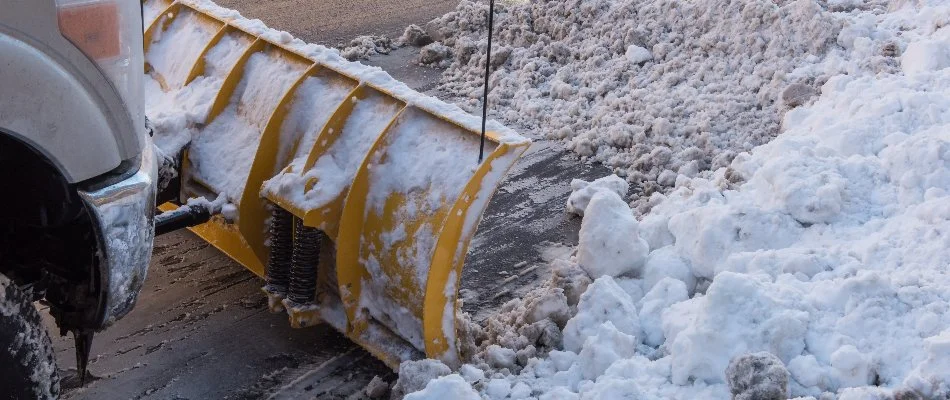 Plowing snow from a road in Edwardsville, IL.