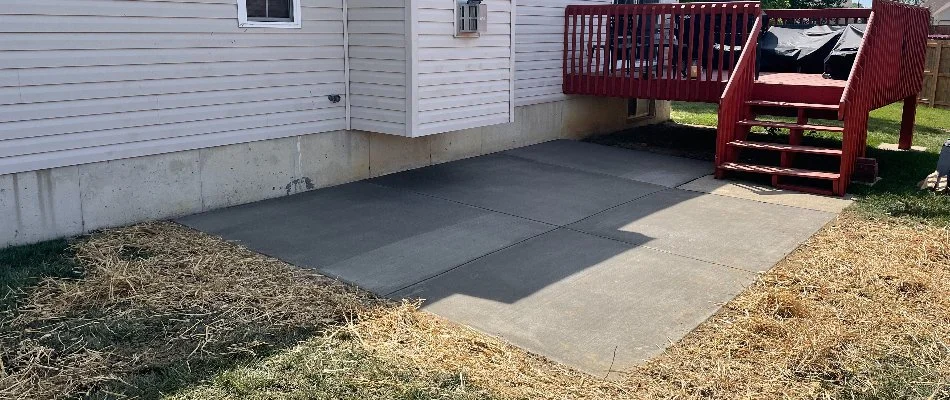 Poured concrete patio in Edwardsville, IL.