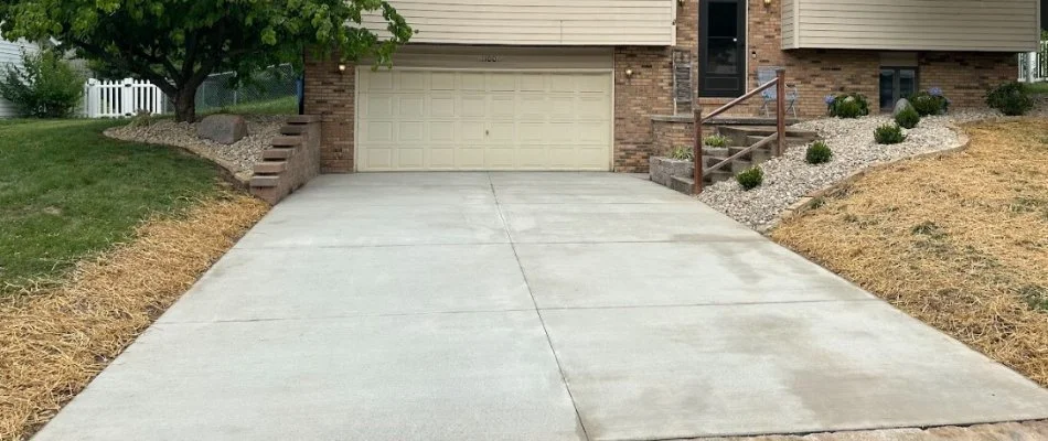 Concrete driveway on a property in Edwardsville, IL.