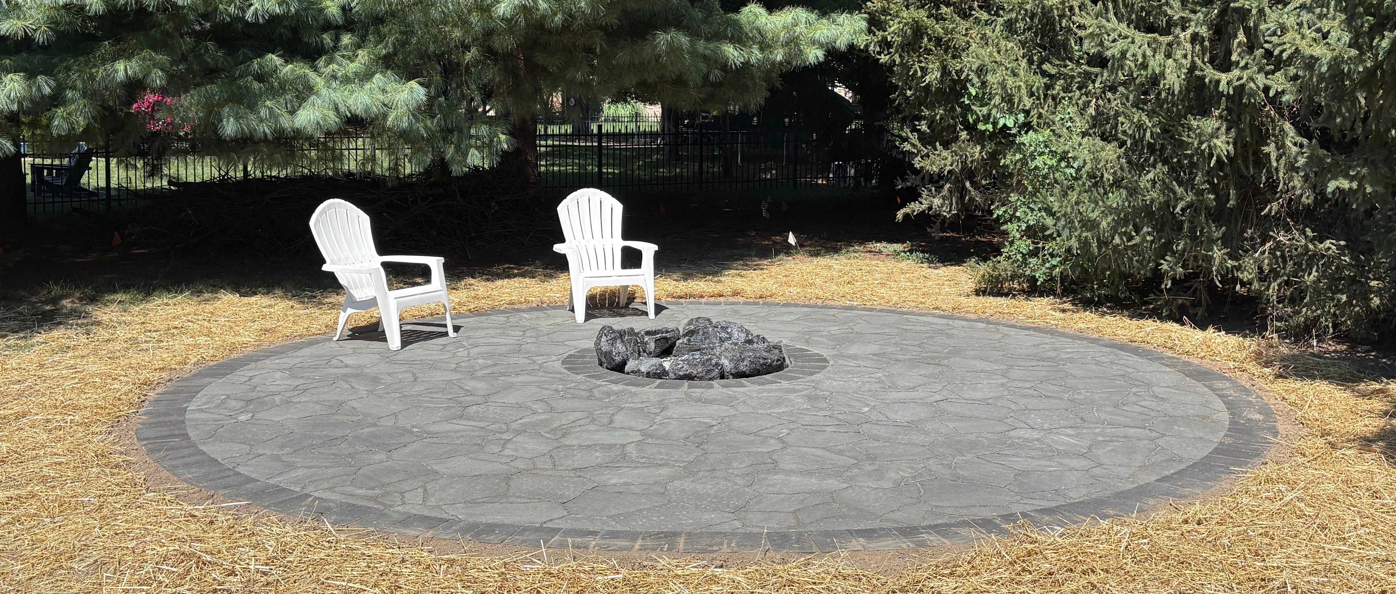 Paver walkway and patio design and installation at a home in Edwardsville, Illinois.