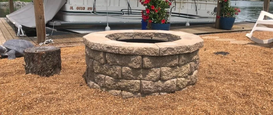 Fire pit on a property in Edwardsville, IL.