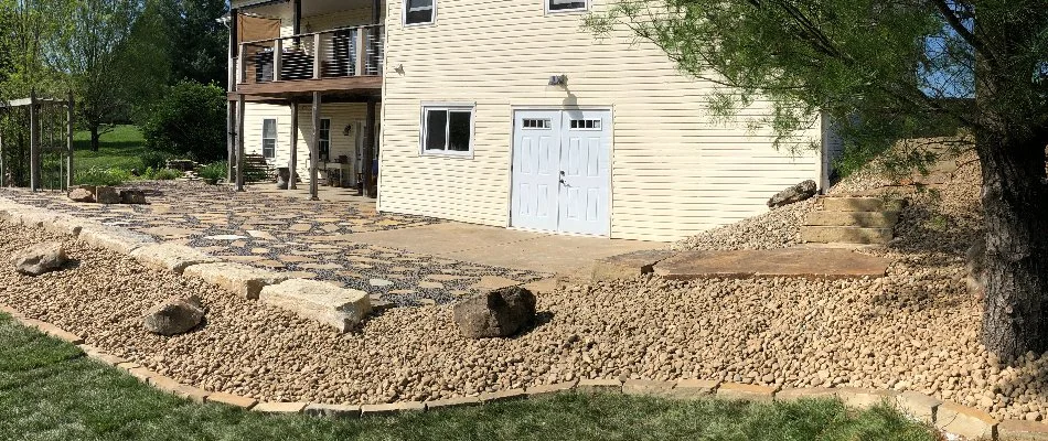 Patio and outdoor steps in Macoupin County, IL.