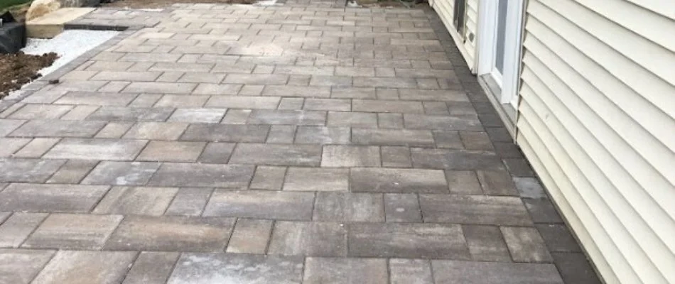 Paver patio on a property in Edwardsville, IL.