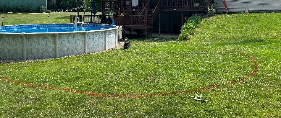 The before process of installing the retaining wall in O'Fallon, IL.