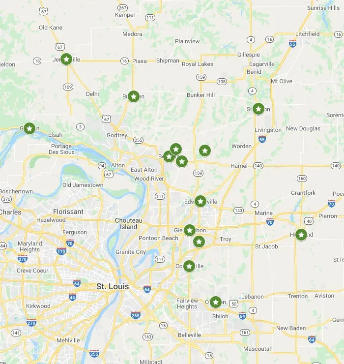 Creekside Landscapes service areas map.